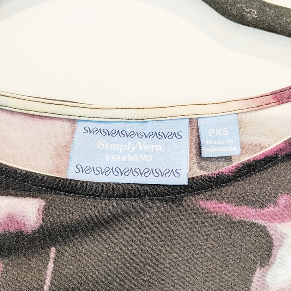 Vera Wang bodycon abstract midi long sleeve drrss - Picture 5 of 6